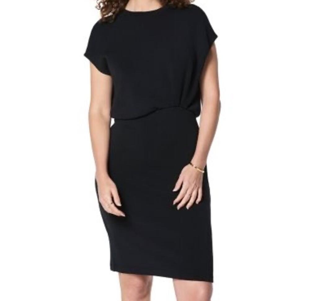 SPANX AirEssentials Black Gathered Waist Dress (L)